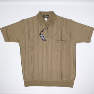 VTG NWT L. Virany 60s Style Sweater Shirt Knit Polo Beige Made in Italy Men XL